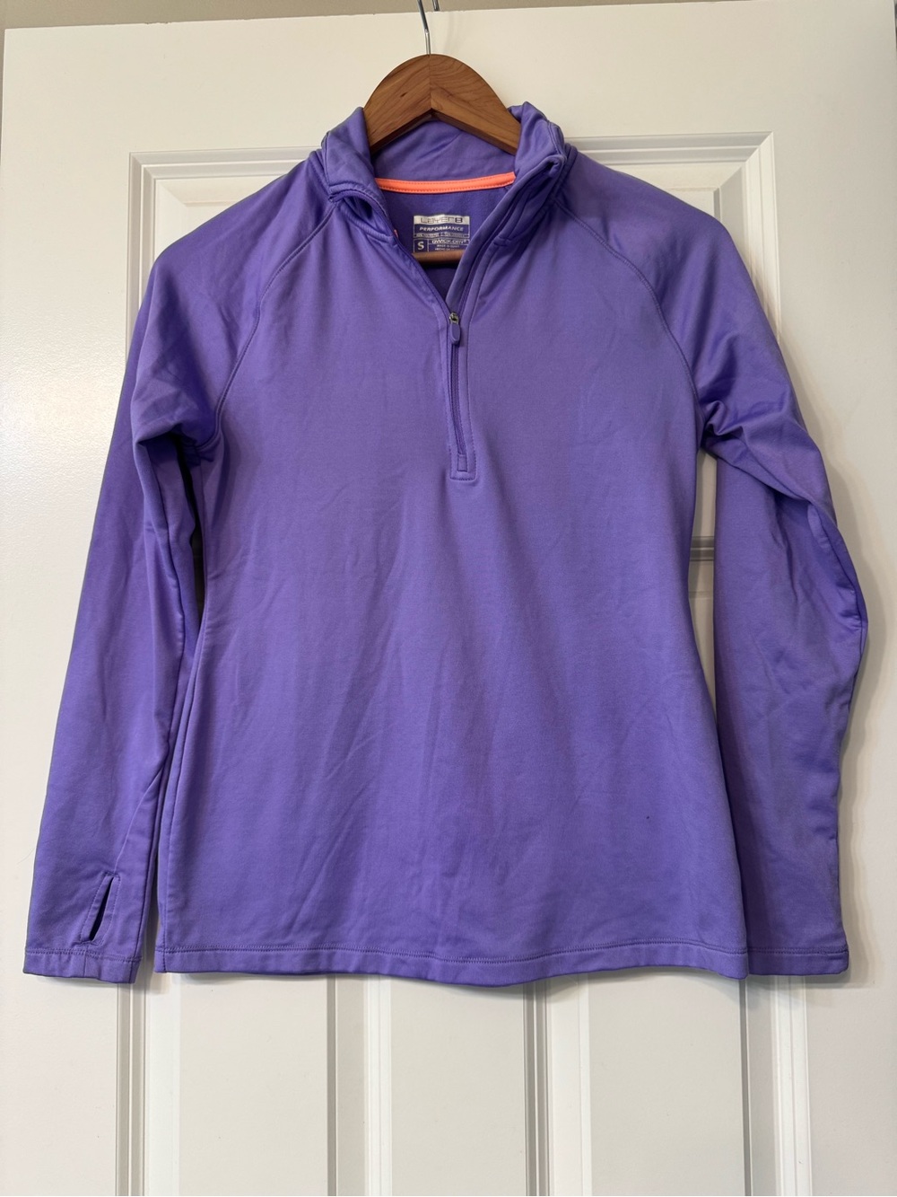 Layer 8 Lavender Purple Zip-Front Performance Hoodie with Orange Trim